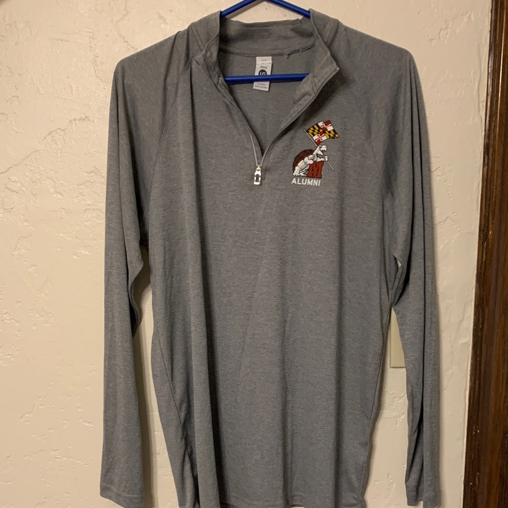 Gray Alumni Maryland Quarter-Zip Shirt vintage logo